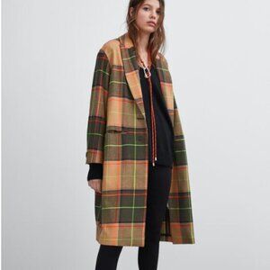 Zara wool plaid coat